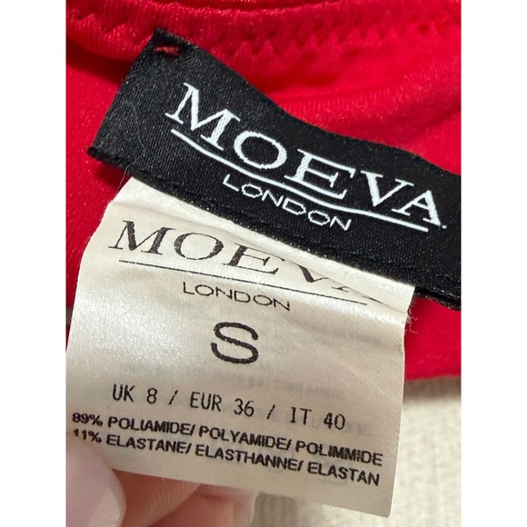 MOEVA LONDON Red Cutout One Piece Swimsuit Gold Buckle Size S - Picture 4 of 7